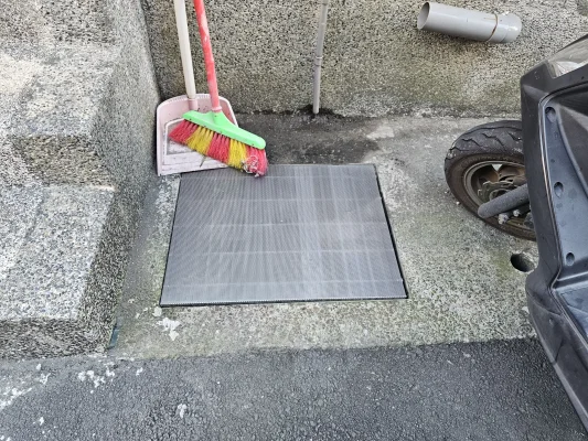 不鏽鋼水溝蓋防蚊網安裝完成實景