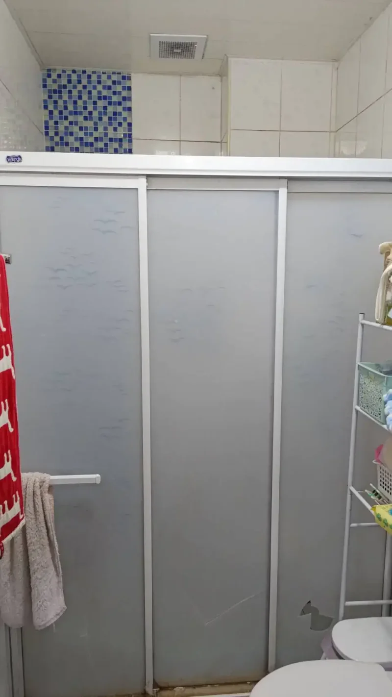 破損的PS板淋浴拉門全景