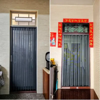 狗狗家庭的紗門解決方案｜百褶金紗安裝